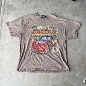 Jeff Gordon NASCAR brown t-shirt Size L #racing Chase athletics 90s